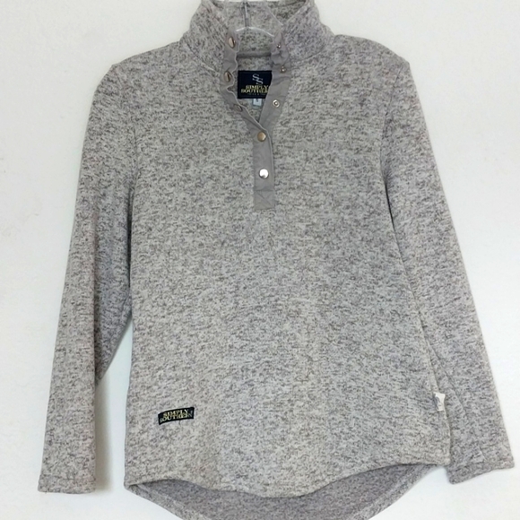Simply Southern Sweatshirt Tail Gray LOGOS Long Sleeve Snaps Size X Small -Small - Picture 2 of 7